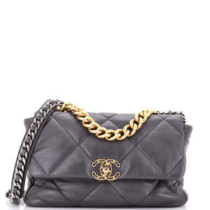 Chanel Large 19 Flap Bag Quilted Leather